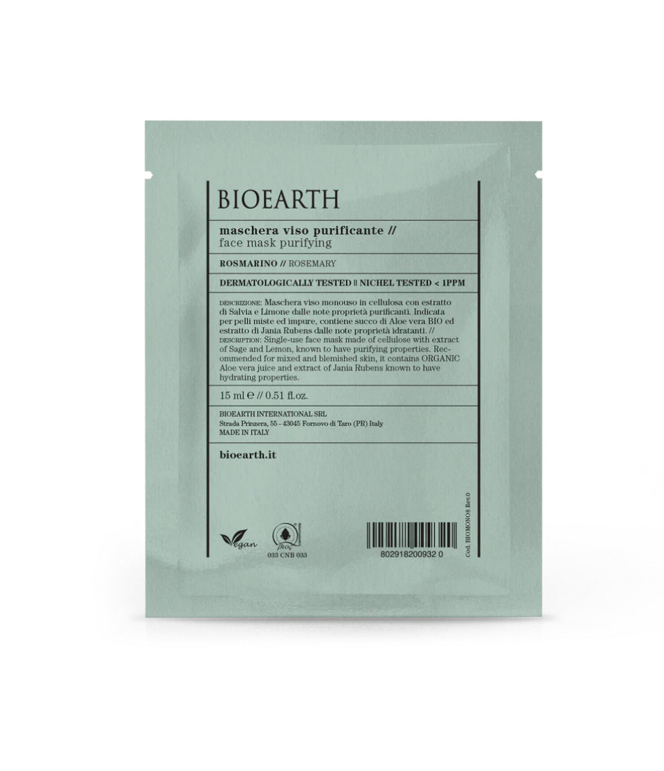 Bioearth, mascarilla facial monodosis purificante